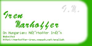 iren marhoffer business card